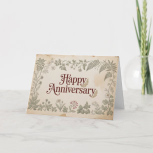Elegantes Vintage "Alles Gute zum Hochzeitstag" De Karte