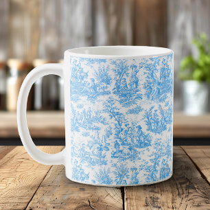 Elegantes Vintage-Aqua-Blau-Toile-französische Lan Kaffeetasse