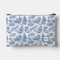 Elegantes Vintage-Blau-Französisches-Toile-Monogra
