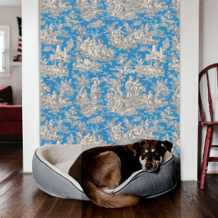 Elegantes Vintage Blau-Turquoise-Muster Tapete