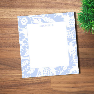 Elegantes Vintage-Blau Venezianisch Botanisch Flor Notizblock
