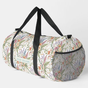 Elegantes Vintage-Blumen-Botanik-Design Duffle Bag