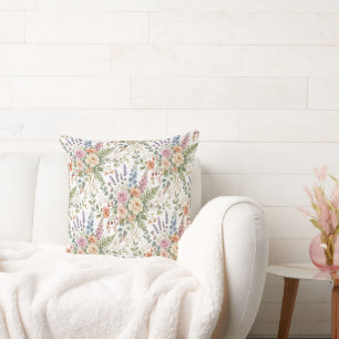 Elegantes Vintage-Blumen-Botanik-Design Kissen
