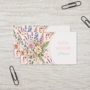 Elegantes Vintage-Blumen-Botanik-Design Visitenkarte