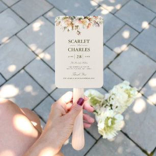 Elegantes Vintage-Blumen-Botanik-Hochzeitsprogramm Fächer