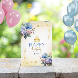 Elegantes Vintage-Blumen-Christliches-Birthday-Fei Feiertagskarte
