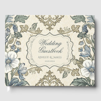 Elegantes Vintage-Blumen-Hochzeitsgästebuch Gästebuch