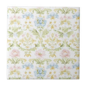 Elegantes Vintage-Blumen- Pastell-Design Fliese