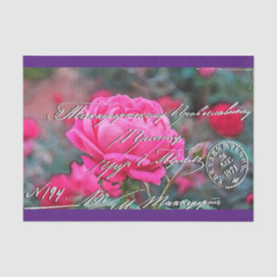 Elegantes Vintage-Blumen-Postkarten-Tissue-Papier Seidenpapier