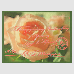 Elegantes Vintage-Blumen-Postkarten-Tissue-Papier Seidenpapier