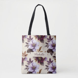 Elegantes Vintage-Blumenmuster in Lila Burgunderro