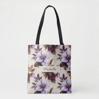 Elegantes Vintage-Blumenmuster in Lila Burgunderro
