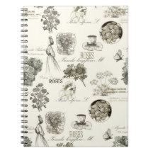 Elegantes Vintage-Blumenmuster-Notizbuch