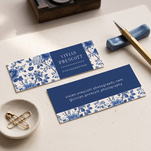 Elegantes Vintage-Blumenrand-Design Mini Visitenkarte