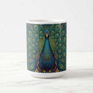 Elegantes vintage-bohème-Pfau-Design Kaffeetasse