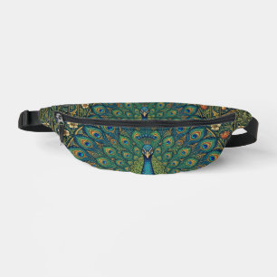 Elegantes vintage-bohemian-Pfau-Design Bauchtasche