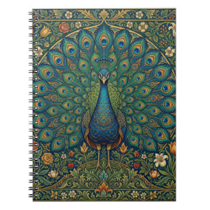 Elegantes vintage-bohemian-Pfau-Design Notizblock