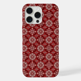 Elegantes vintage Boho geometrisches Blumenmuster iPhone 15 Pro Max Hülle