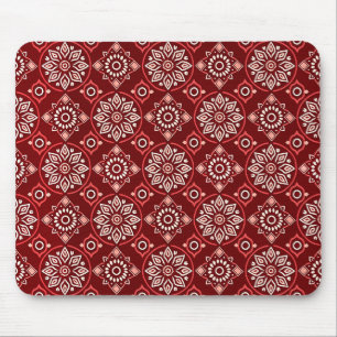 Elegantes vintage Boho geometrisches Blumenmuster Mousepad