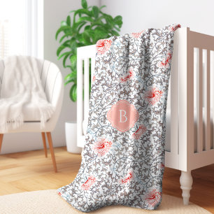 Elegantes Vintage-Botanik-Design in neutralen Farb Sherpadecke
