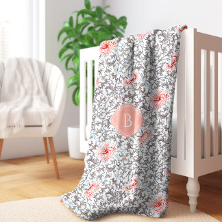 Elegantes Vintage-Botanik-Design in neutralen Farb Sherpadecke