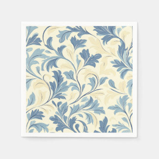 Elegantes, vintage botanisches Scrollwork-Design Serviette