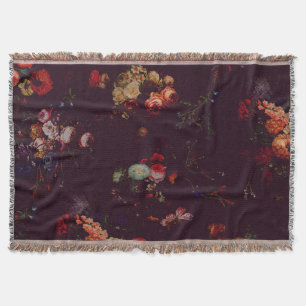 Elegantes Vintage-Dunkel-Magenta-Blumenmuster Decke