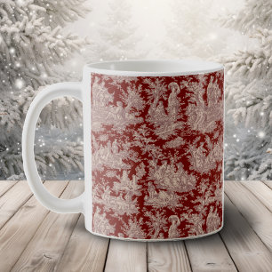 Elegantes Vintage-Dunkelrotes Französisches Land-T Kaffeetasse