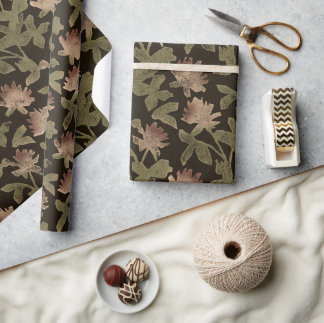 Elegantes, vintage, dunkles Blumenmuster-Wrap-Papi Geschenkpapier
