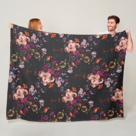 Elegantes vintage dunkles, melancholisches burgund fleecedecke