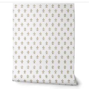 Elegantes Vintage-Fleur-de-Lis Französisch Gold Tapete