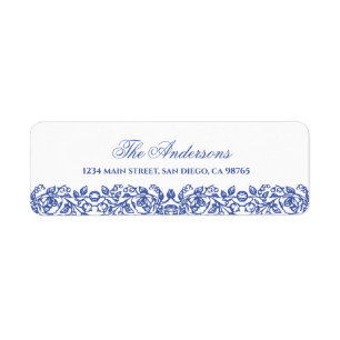 Elegantes Vintage-Französisch blaues Blumenmuster