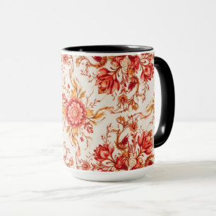Elegantes Vintage-Französisch graviertes florales Tasse