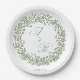 Elegantes Vintage-Französisch-Sage-Blumenmuster Pappteller