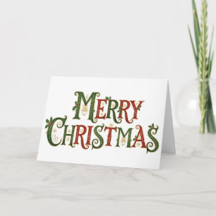 Elegantes vintage frohe Weihnachten Kalligrafie  Karte