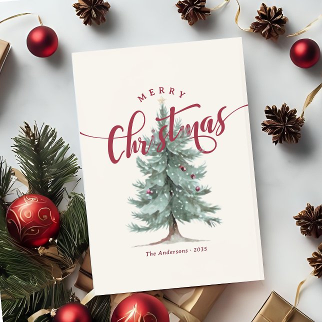 Elegantes Vintage Frohe Weihnachten Skript Rustika (Von Creator hochgeladen)
