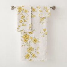 Elegantes Vintage-Gelbrosen-Blumenmuster