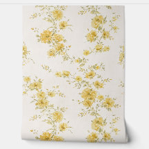 Elegantes Vintage-Gelbrosen-Blumenmuster