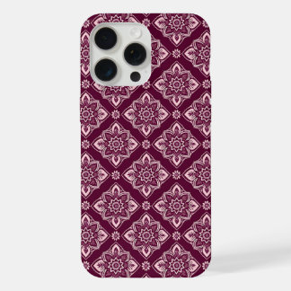 Elegantes vintage geometrisches Blumenmuster iPhone 15 Pro Max Hülle