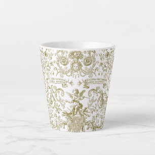 Elegantes Vintage-Gold-Beige-Barock-Blumenmuster  Milchtasse