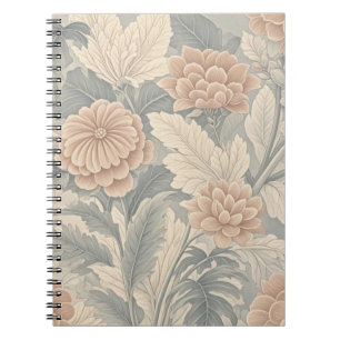 Elegantes, vintage-inspiriertes florales, weiches, notizblock