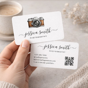 Elegantes Vintage-Kamera-Fotografie-Logodesign Visitenkarte