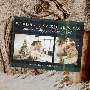 Elegantes Vintage-Karomuster 2 Foto Weihnachten