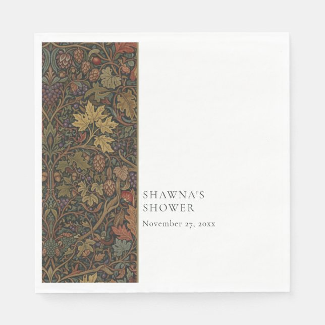 Elegantes vintage Landhaus-Botanik-Herbst-Duschbad Serviette (Vorderseite)