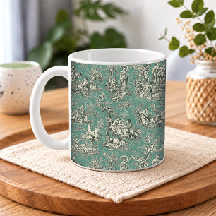 Elegantes Vintage-Mint-Teal-Französisches-Land-Toi Kaffeetasse