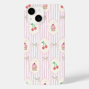 Elegantes Vintage-Muster Rand Früchte Cupcakes Case-Mate iPhone 14 Hülle