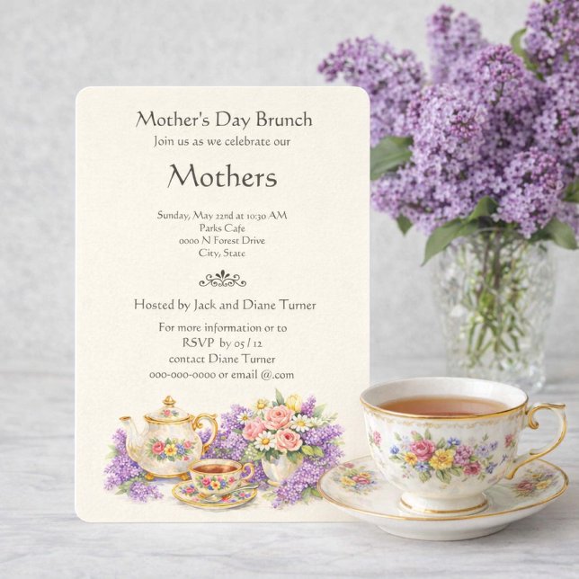 Elegantes Vintage-Muttertags-Brunch Einladung (Von Creator hochgeladen)