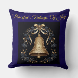 Elegantes vintage navyblaues und goldenes Wurfkiss Kissen