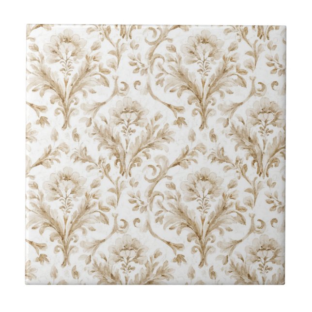 Elegantes vintage-neutrales rustikales Design Fliese (Vorderseite)