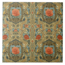 Elegantes Vintage-Nouveau-Blumen-Vögel-Design